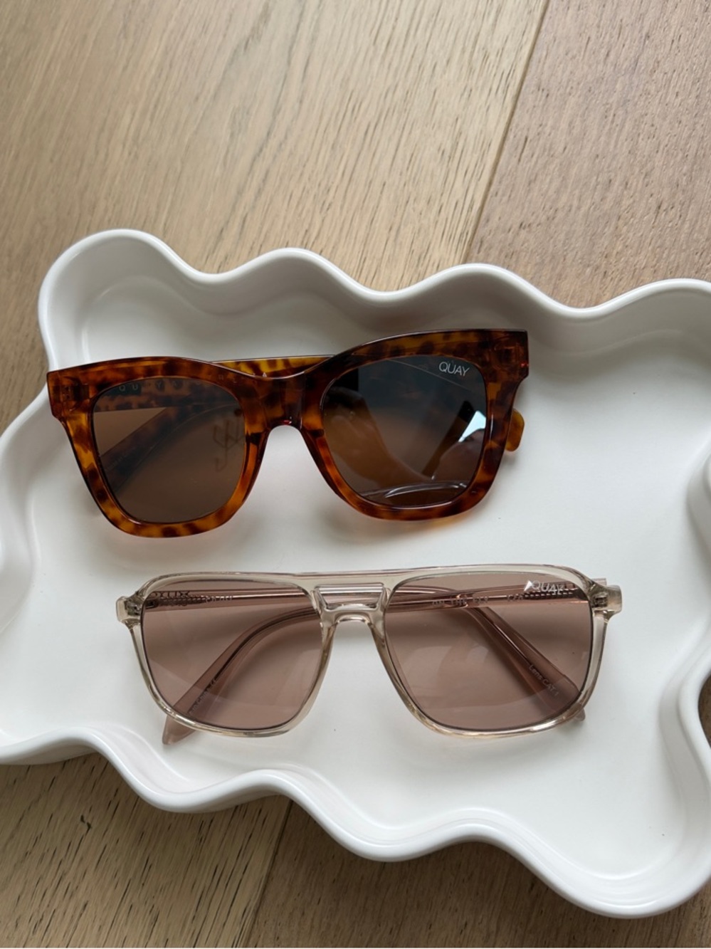 Quay Australia Tortoiseshell and Clear Sunglasses Duo